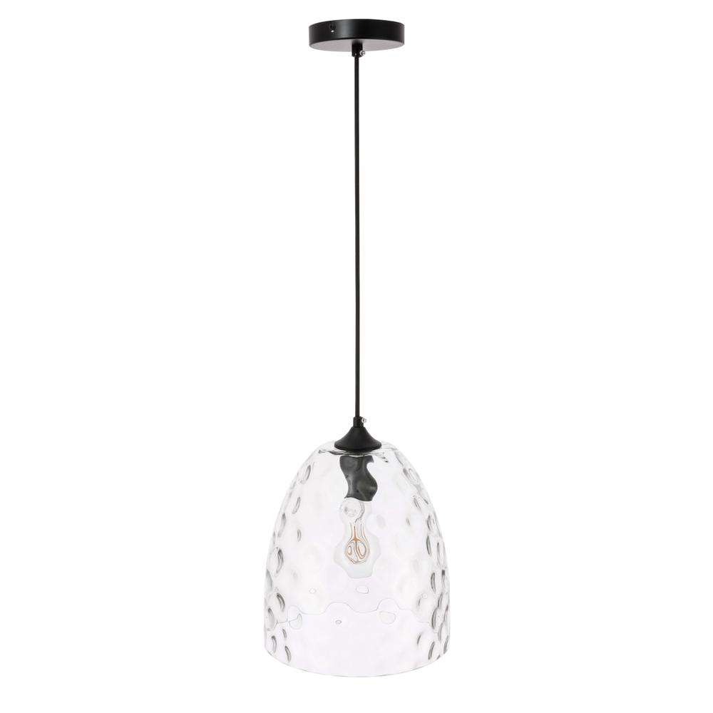 Gibson 1 Light Black And Clear Glass Pendant. Picture 4