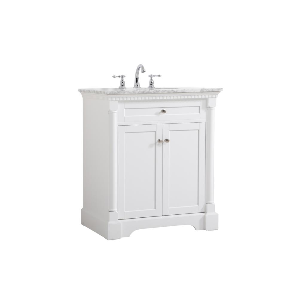 30 Inch Single Bathroom Vanity In  White. Picture 7