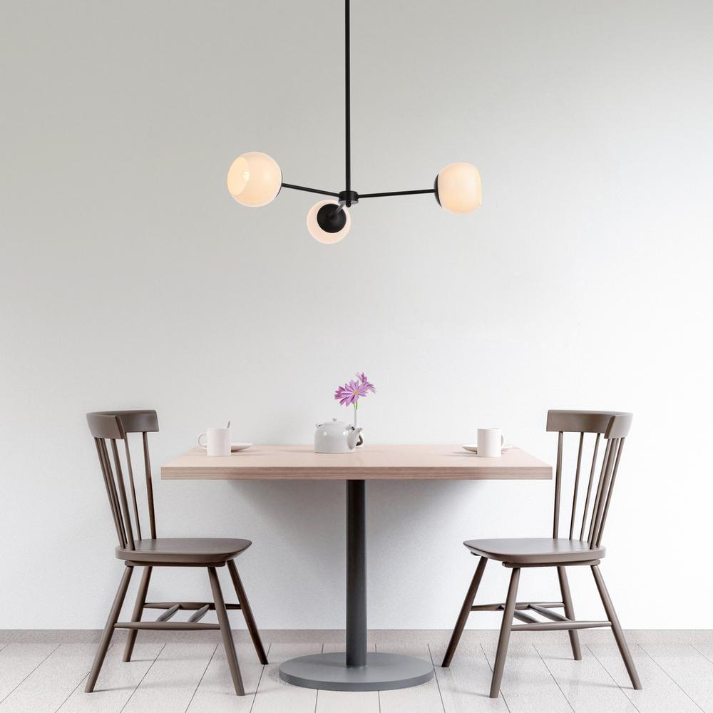 Briggs 32 Inch Pendant In Black With White Shade. Picture 7