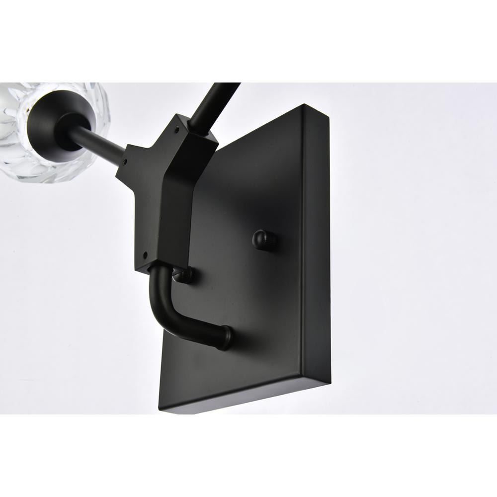 Zayne 2 Light Wall Sconce In Black. Picture 5