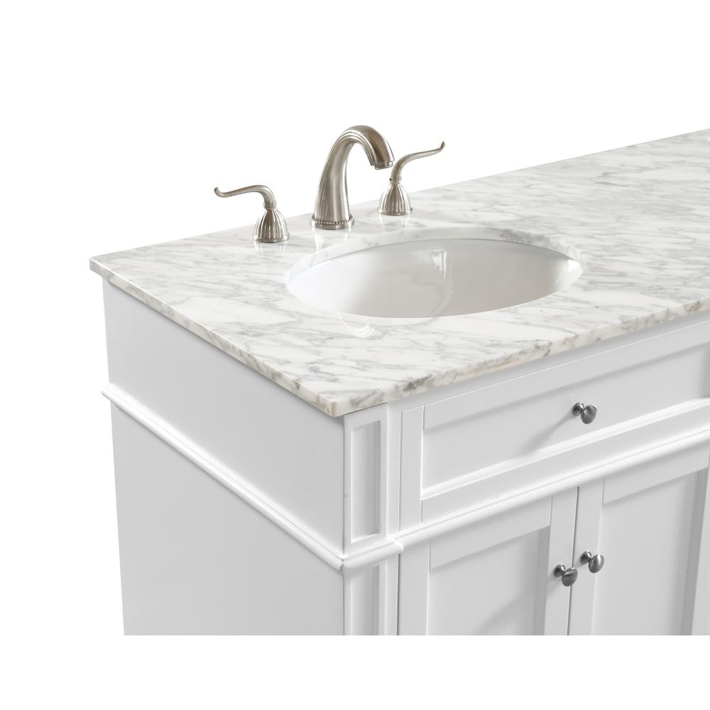 60 In. Double Bathroom Vanity Set In White. Picture 5
