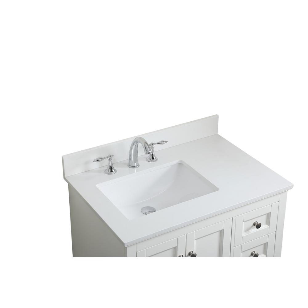 32 Inch Single Bathroom Vanity In White With Backsplash. Picture 10