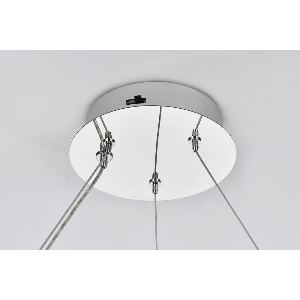Bowen 24 Inch Adjustable Led Chandelier In Chrome. Picture 7