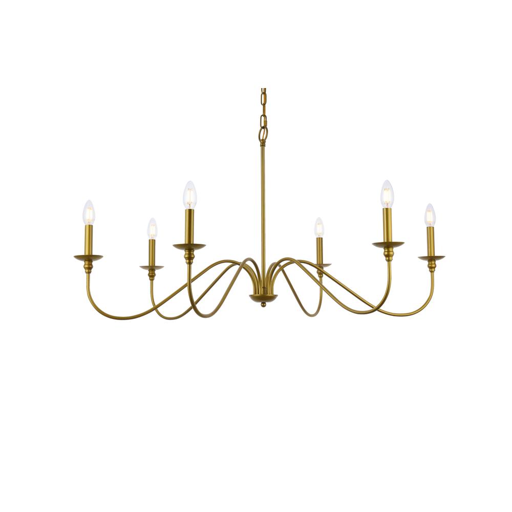 Rohan 42 Inch Chandelier In Brass. Picture 2