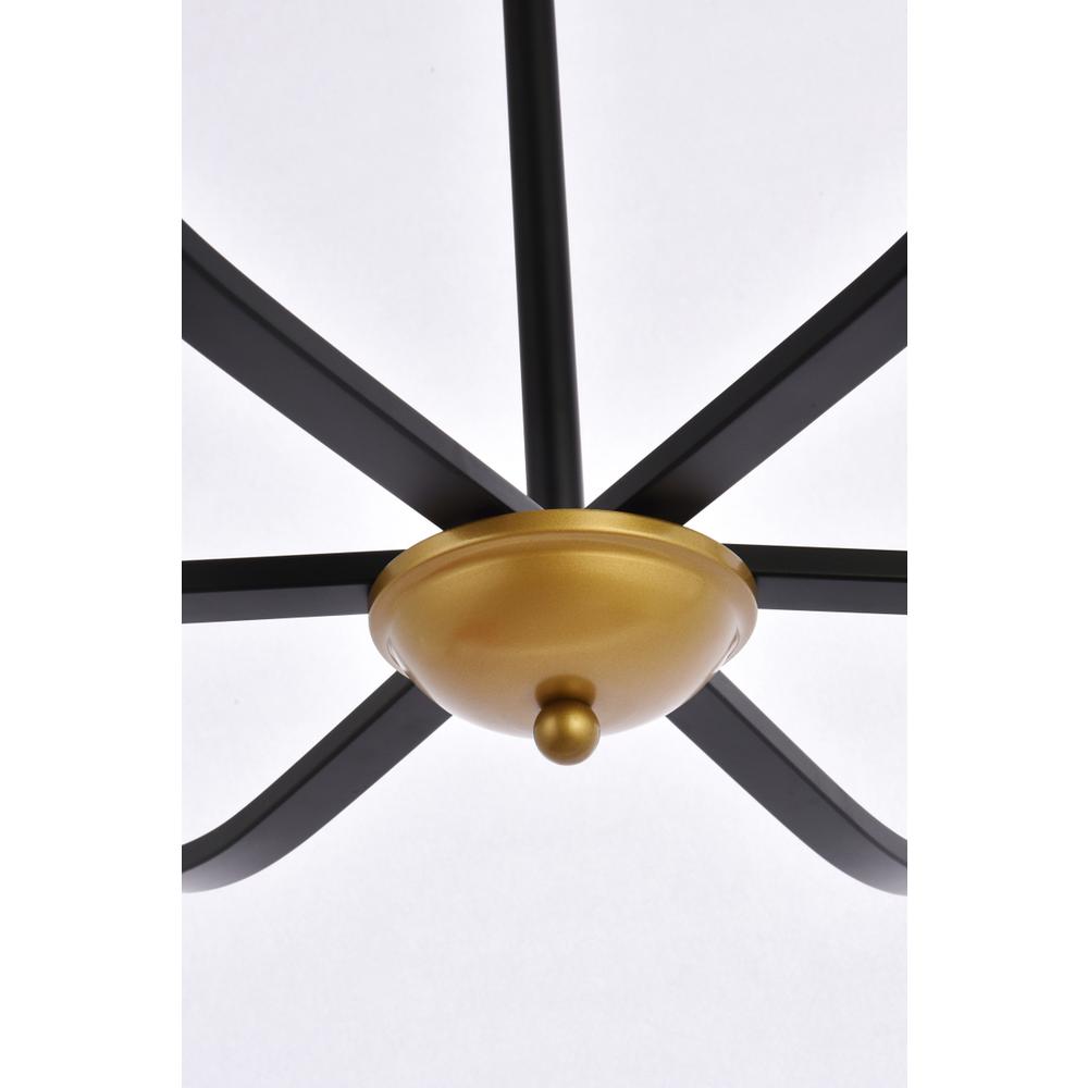 Trey 36 Inch Pendant In Black And Brass. Picture 3