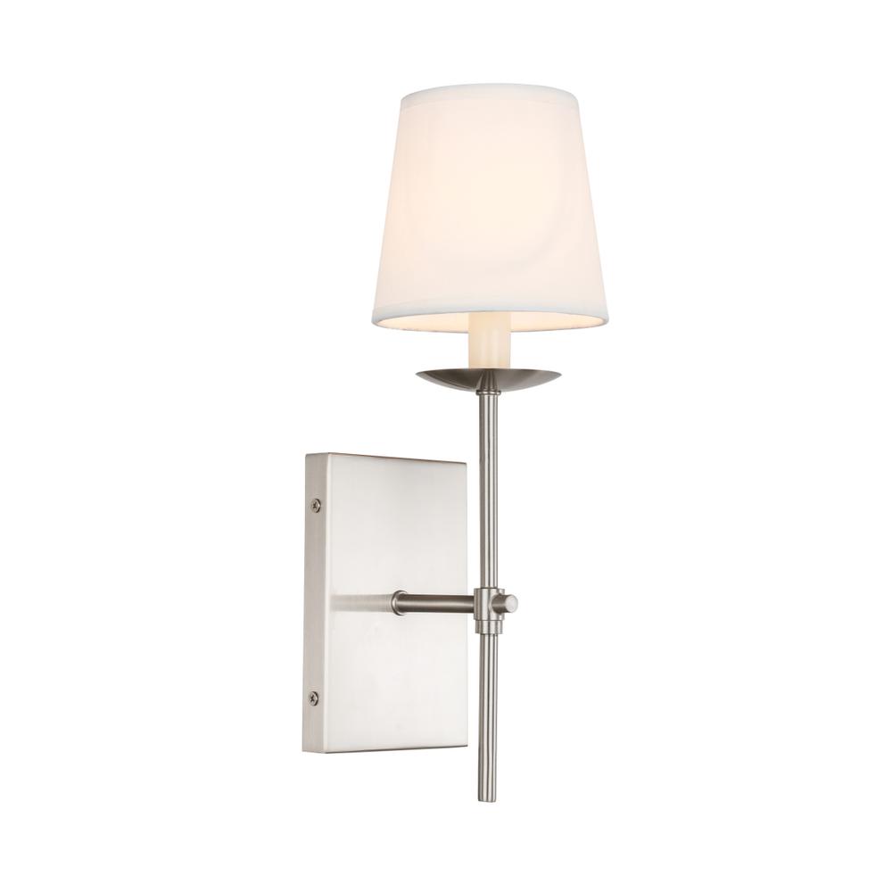 Eclipse 1 Light Burnished Nickel And White Shade Wall Sconce. Picture 5