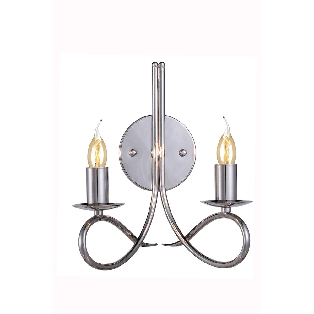Lyndon 2 Light Polished Nickel Wall Sconce. Picture 1