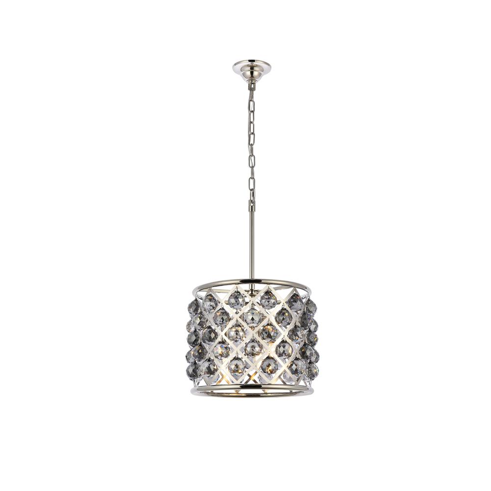 Madison 4 Light Polished Nickel Pendant Silver Shade (Grey) Royal Cut Crystal. Picture 1