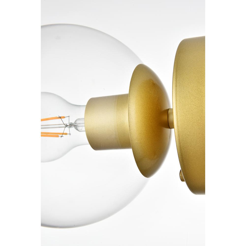 Rogelio 1 Light Brass And Clear Bath Sconce. Picture 5