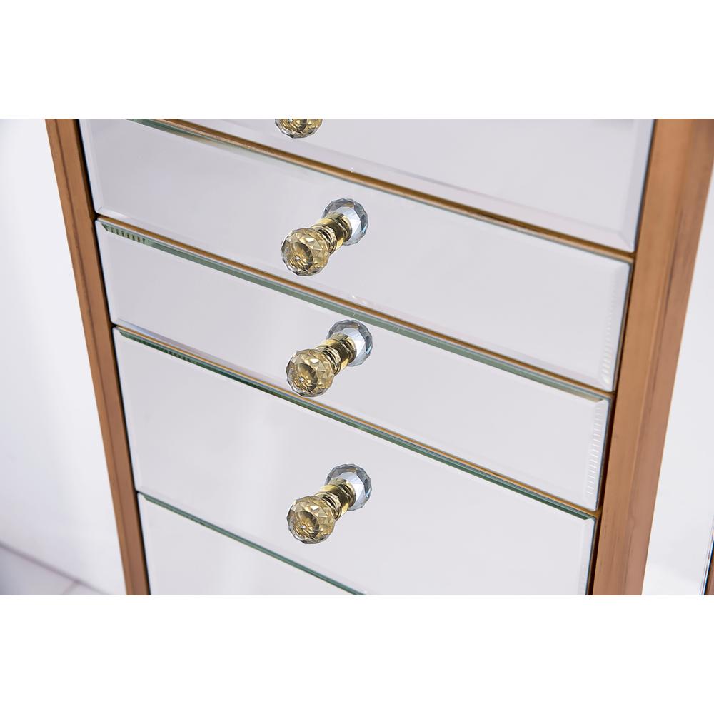 7 Drawer Jewelry Armoire 18 In. X 12 In. X 41 In. In Gold Clear. Picture 7