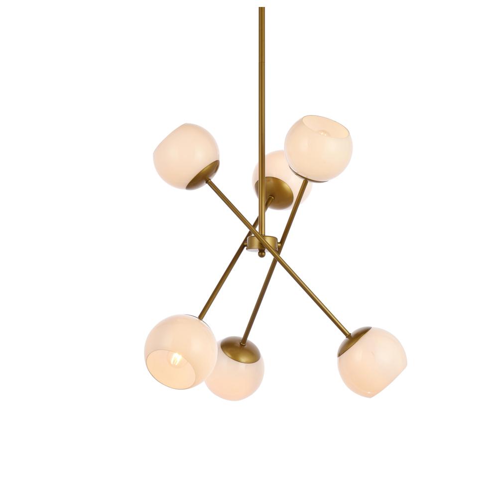 Axl 24 Inch Pendant In Brass With White Shade. Picture 2