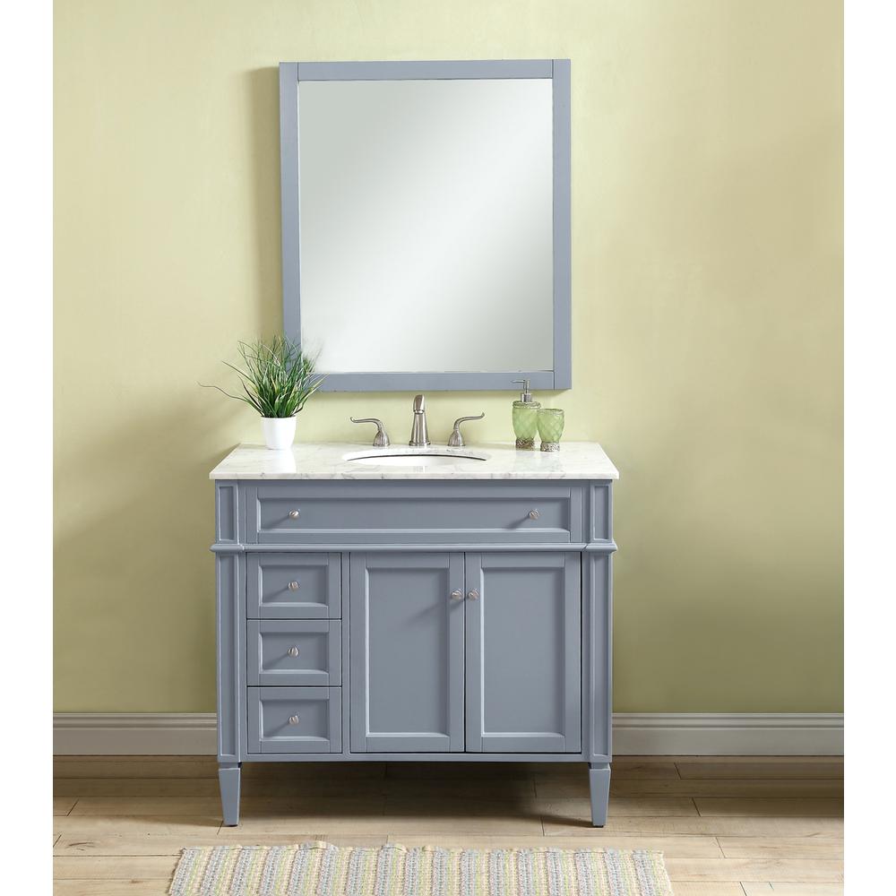 40 In. Single Bathroom Vanity Set In Grey. Picture 10