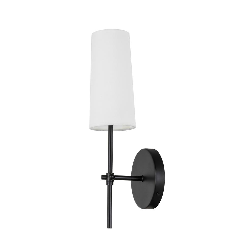Mel 1 Light Black And White Shade Wall Sconce. Picture 7