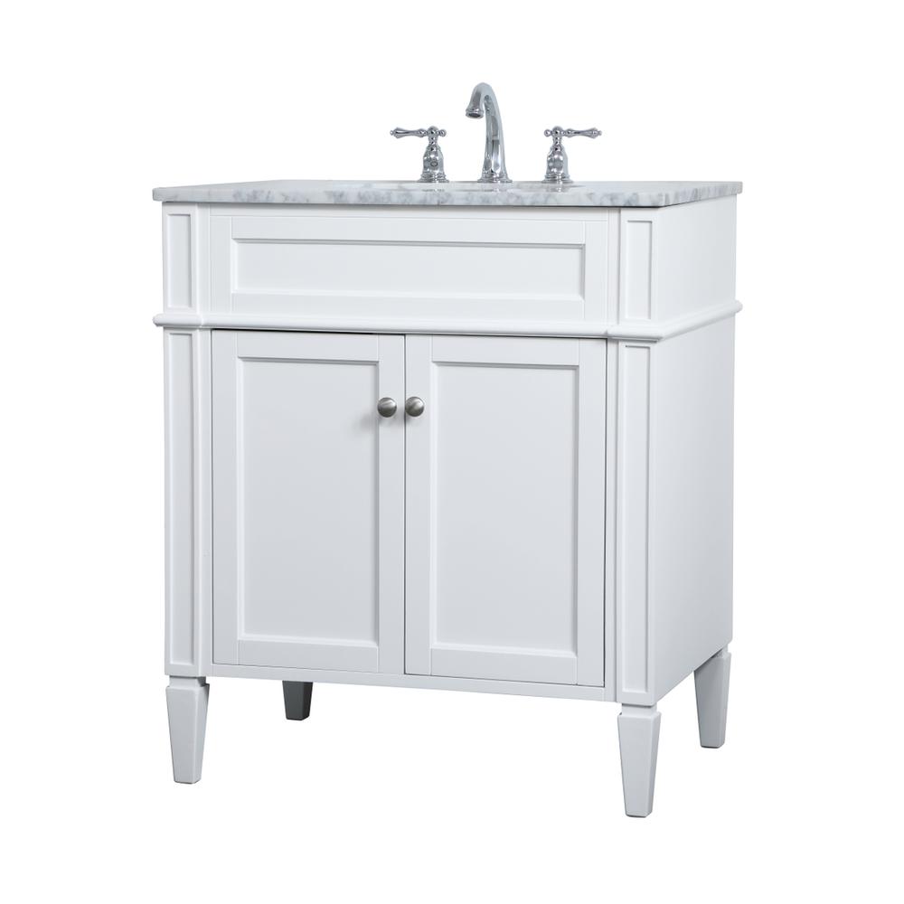 30 Inch Single Bathroom Vanity In White. Picture 6