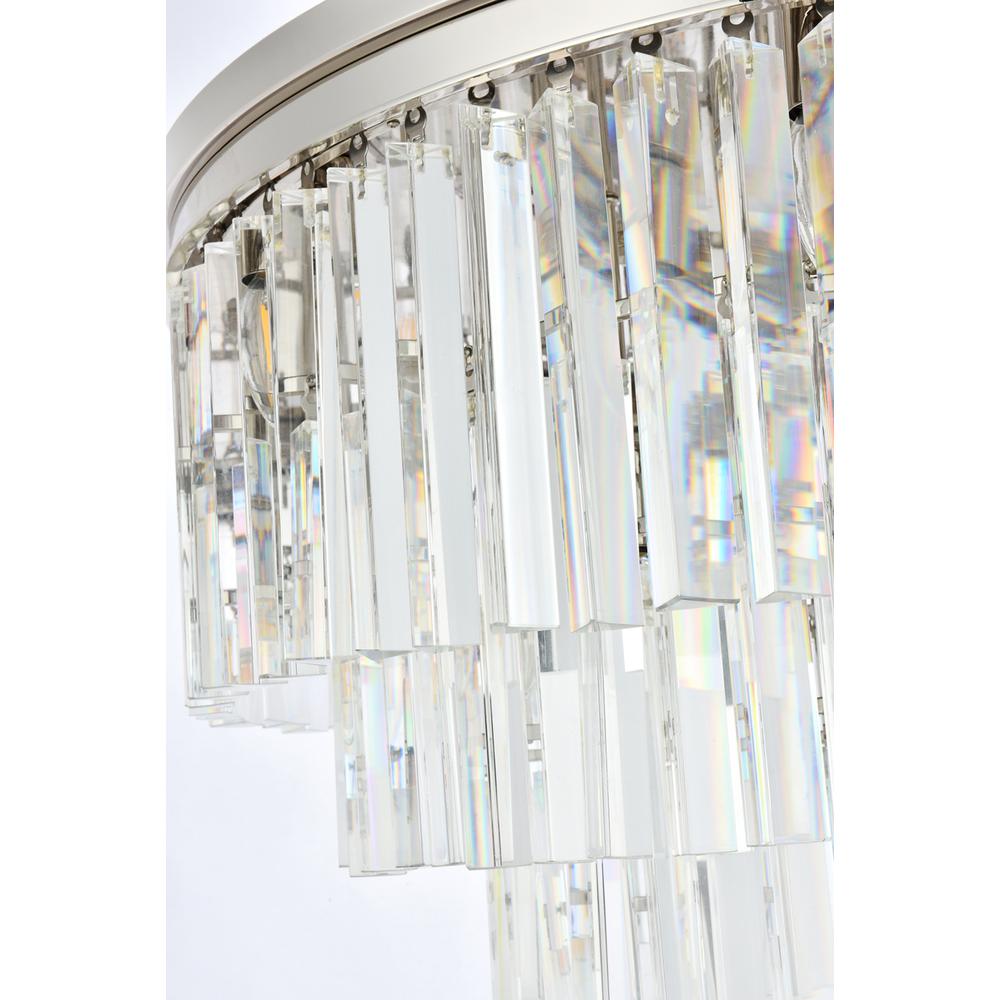Sydney 17 Light Polished Nickel Flush Mount Clear Royal Cut Crystal. Picture 5