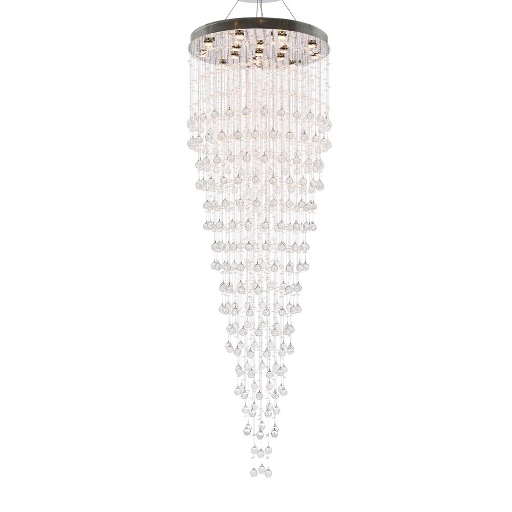 Galaxy 16 Light Chrome Chandelier Clear Royal Cut Crystal. Picture 2