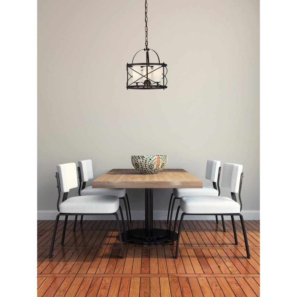 Pendant D15.8 H17.3 Lt:3 Dark Copper Brown And Frosted White Finish. Picture 6