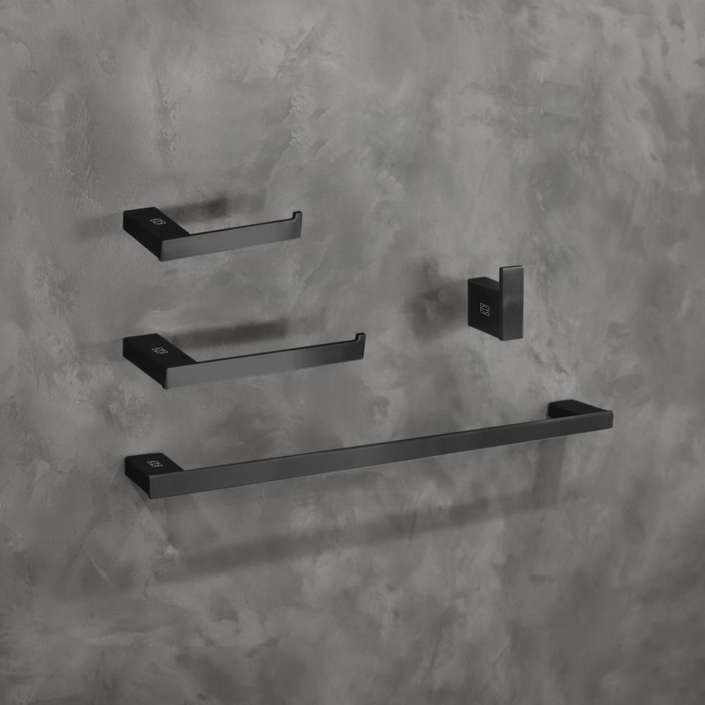 Sofia 4-Piece Bathroom Hardware Set In Matte Black. Picture 2