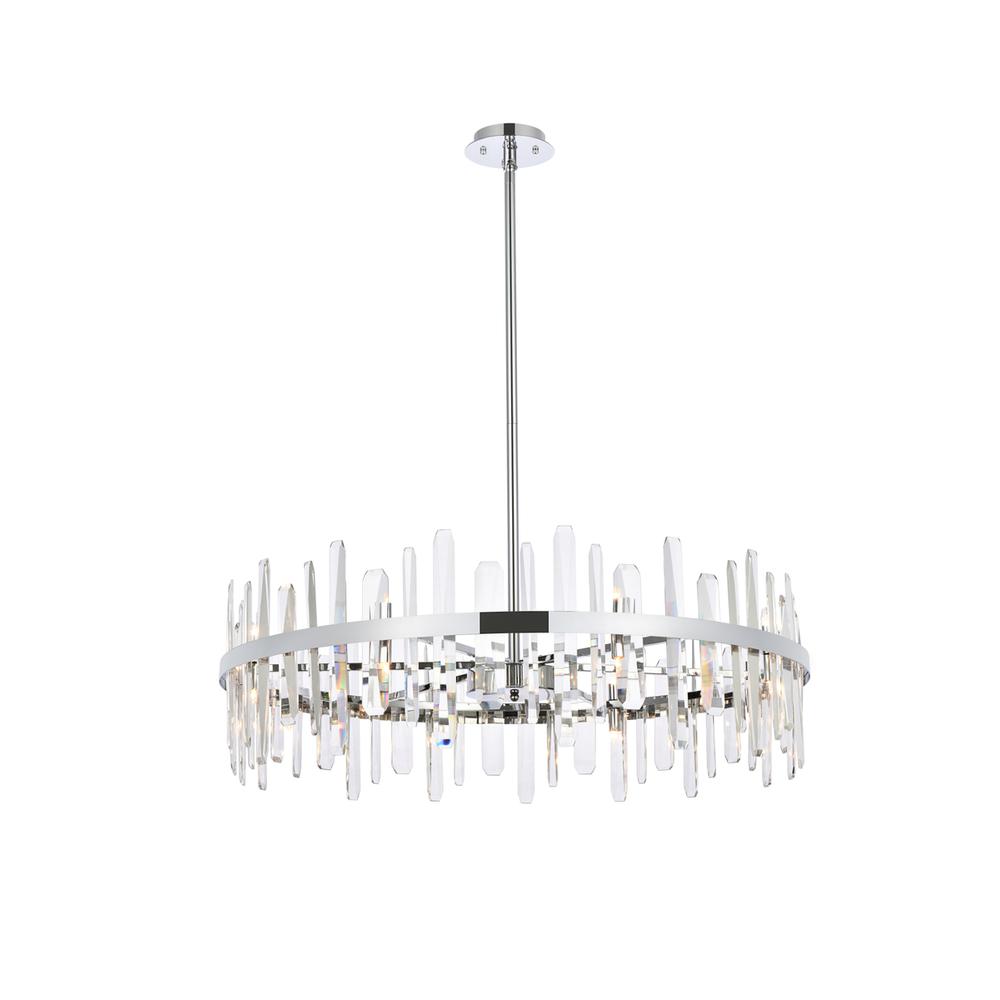 Serena 36 Inch Crystal Round Chandelier In Chrome. Picture 1