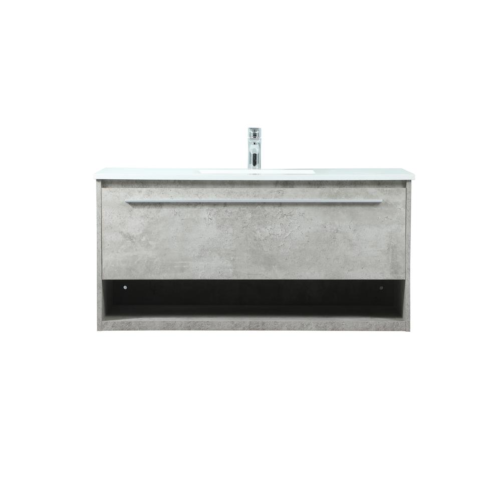 40 Inch Single Bathroom Vanity In Concrete Grey. Picture 1