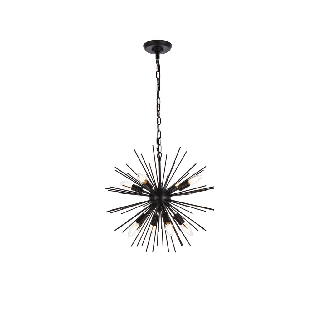 Timber 8 Lights Black Pendant. Picture 1