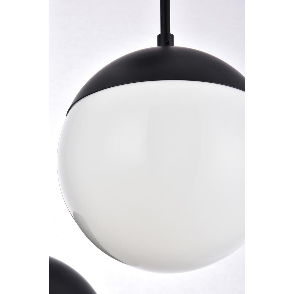 Eclipse 3 Lights Black Pendant With Frosted White Glass. Picture 4