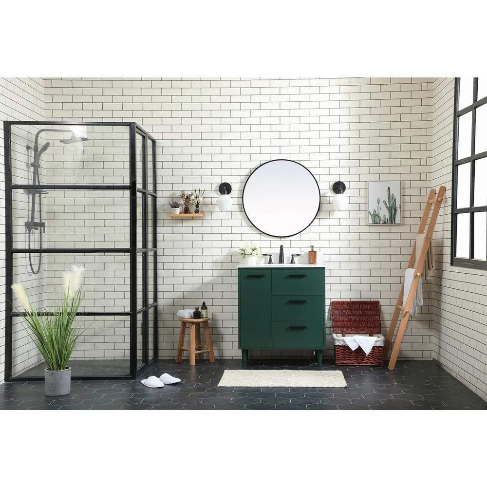 30 Inch Bathroom Vanity In Green With Backsplash. Picture 4