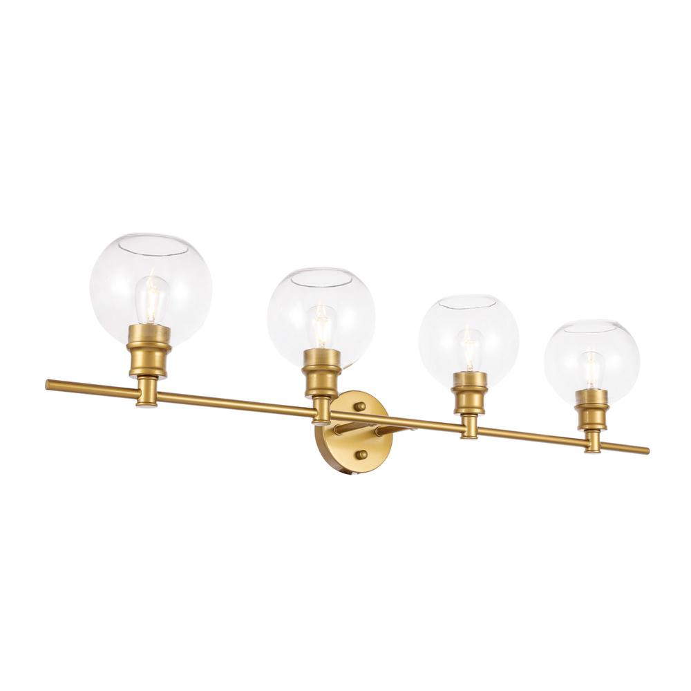 Collier 4 Light Brass And Clear Glass Wall Sconce. Picture 5