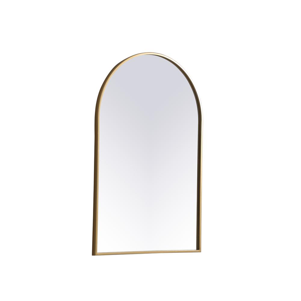 Metal Frame Arch Mirror 24X36 Inch In Brass. Picture 7