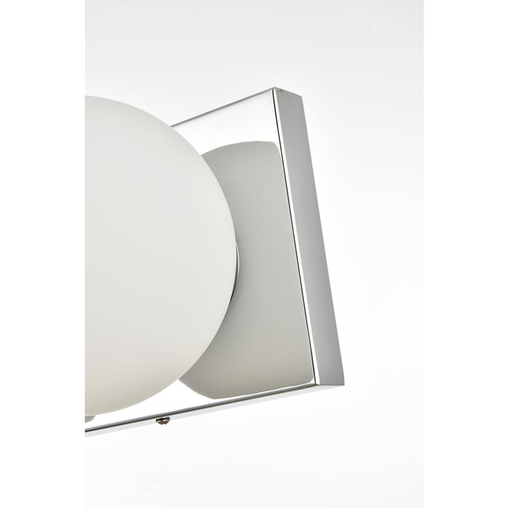 Jaylin 3 Light Chrome And Frosted White Bath Sconce. Picture 4
