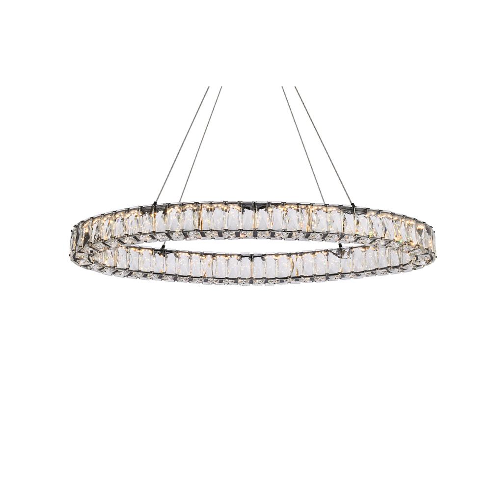 Monroe 36 Inch Led Oval Single Pendant In Black. Picture 2