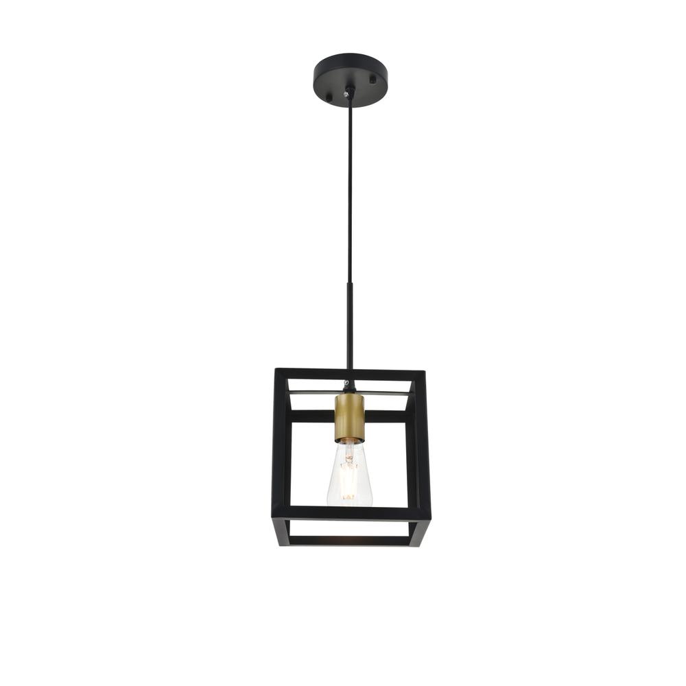 Resolute 1 Light Brass And Black Pendant. Picture 5