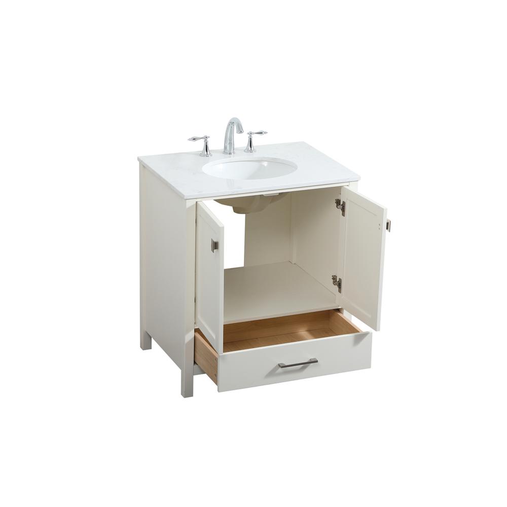 30 Inch Single Bathroom Vanity In White. Picture 9