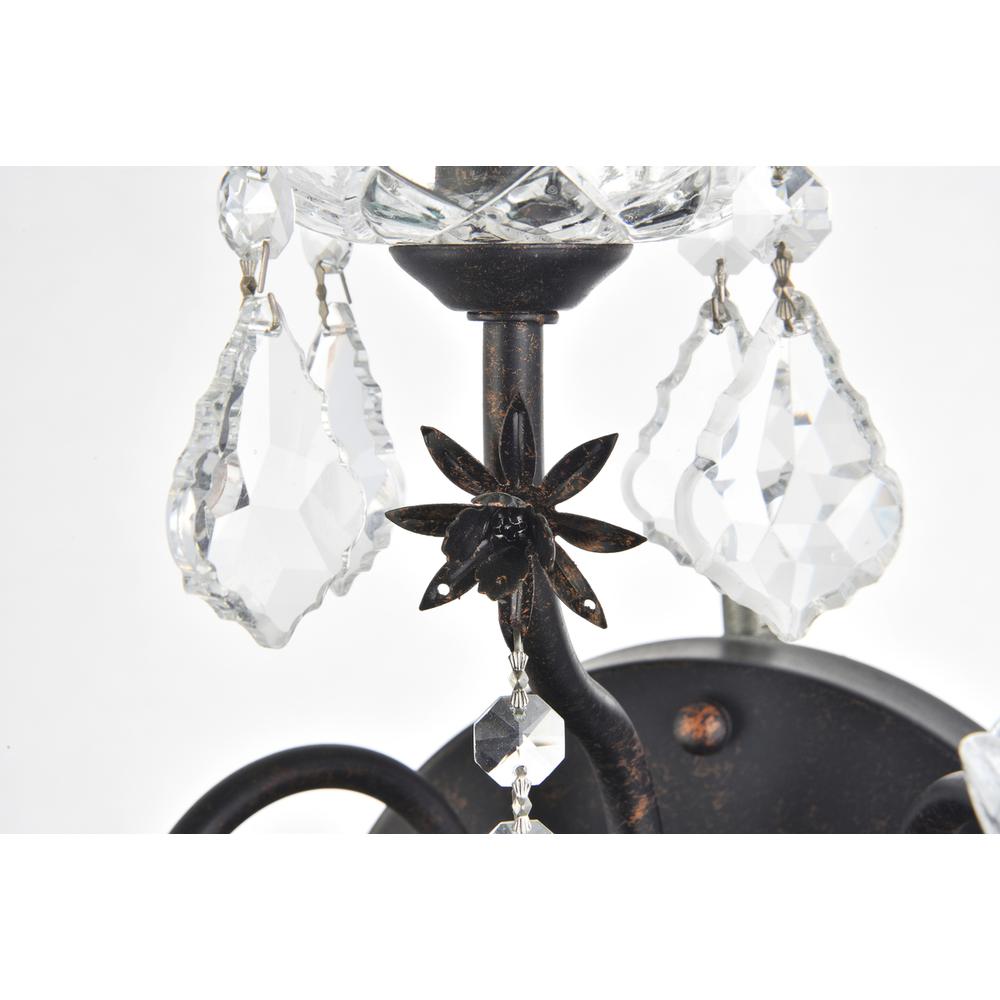 St. Francis 3 Light Dark Bronze Wall Sconce Clear Royal Cut Crystal. Picture 4
