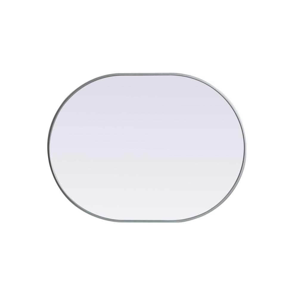 Metal Frame Oval Mirror 30X40 Inch In Silver. Picture 8