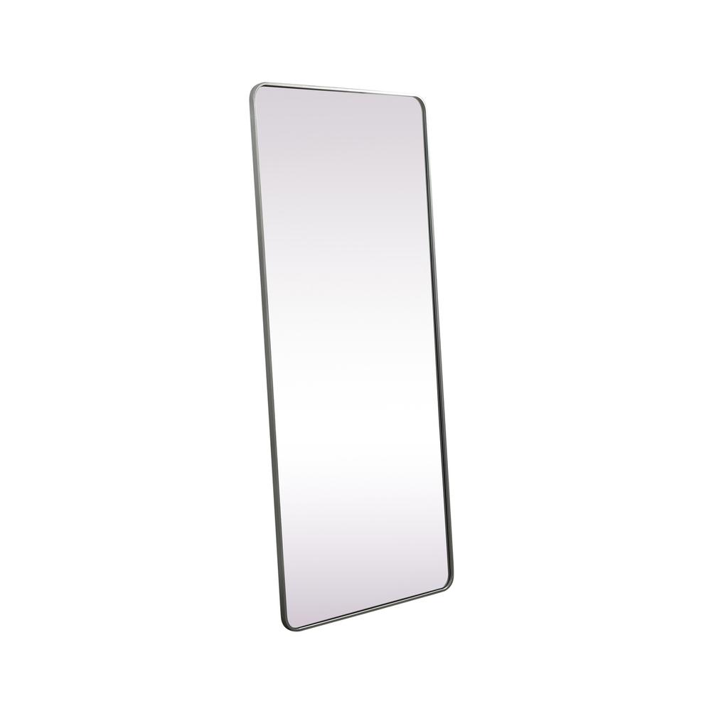 Soft Corner Metal Rectangle Mirror 32X72 Inch In Silver. Picture 7
