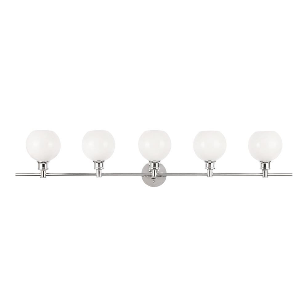 Collier 5 Light Chrome And Frosted White Glass Wall Sconce. Picture 2