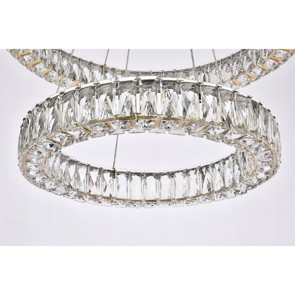 Monroe 28 Inch Led Double Ring Chandelier In Gold. Picture 3