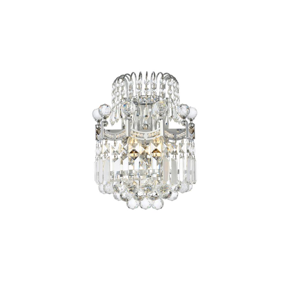 Corona 2 Light Chrome Wall Sconce Clear Royal Cut Crystal. Picture 1