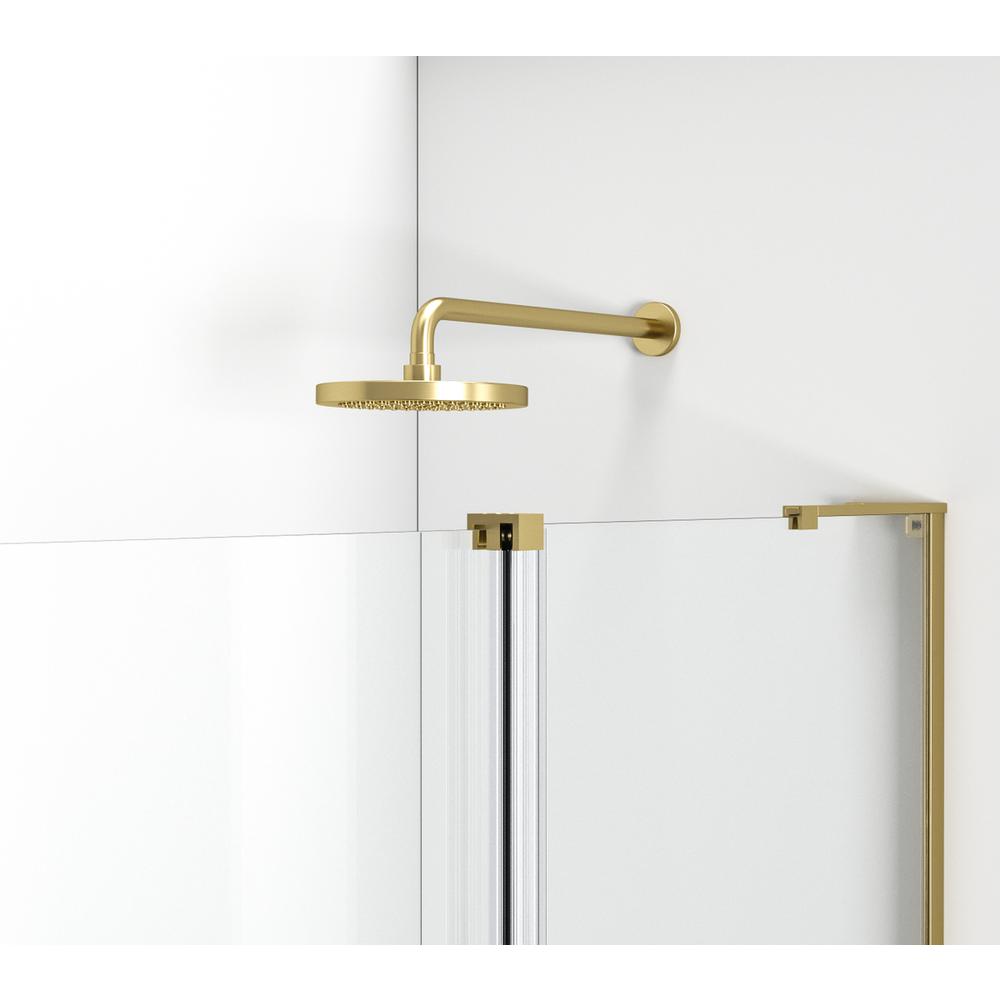 Frameless Tub Door 60 X 60 Brushed Gold. Picture 5