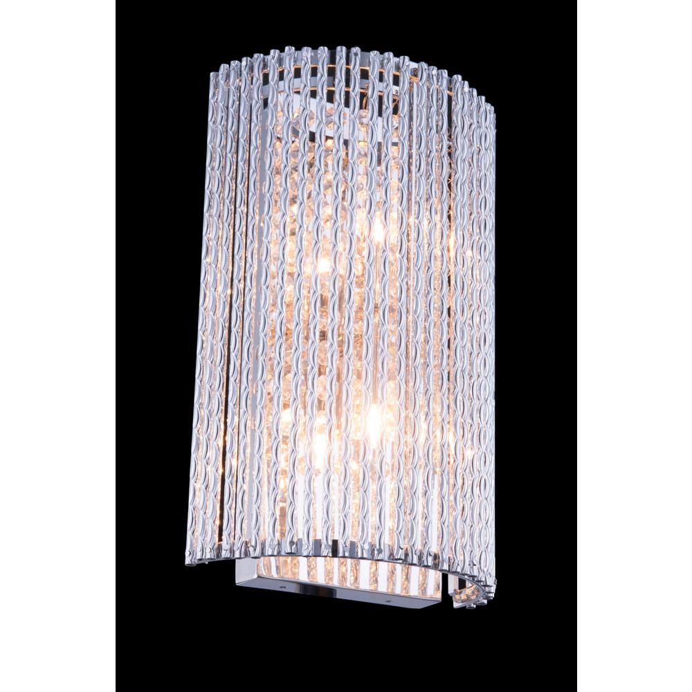 Influx 2 Light Chrome Wall Sconce Clear Royal Cut Crystal. Picture 1