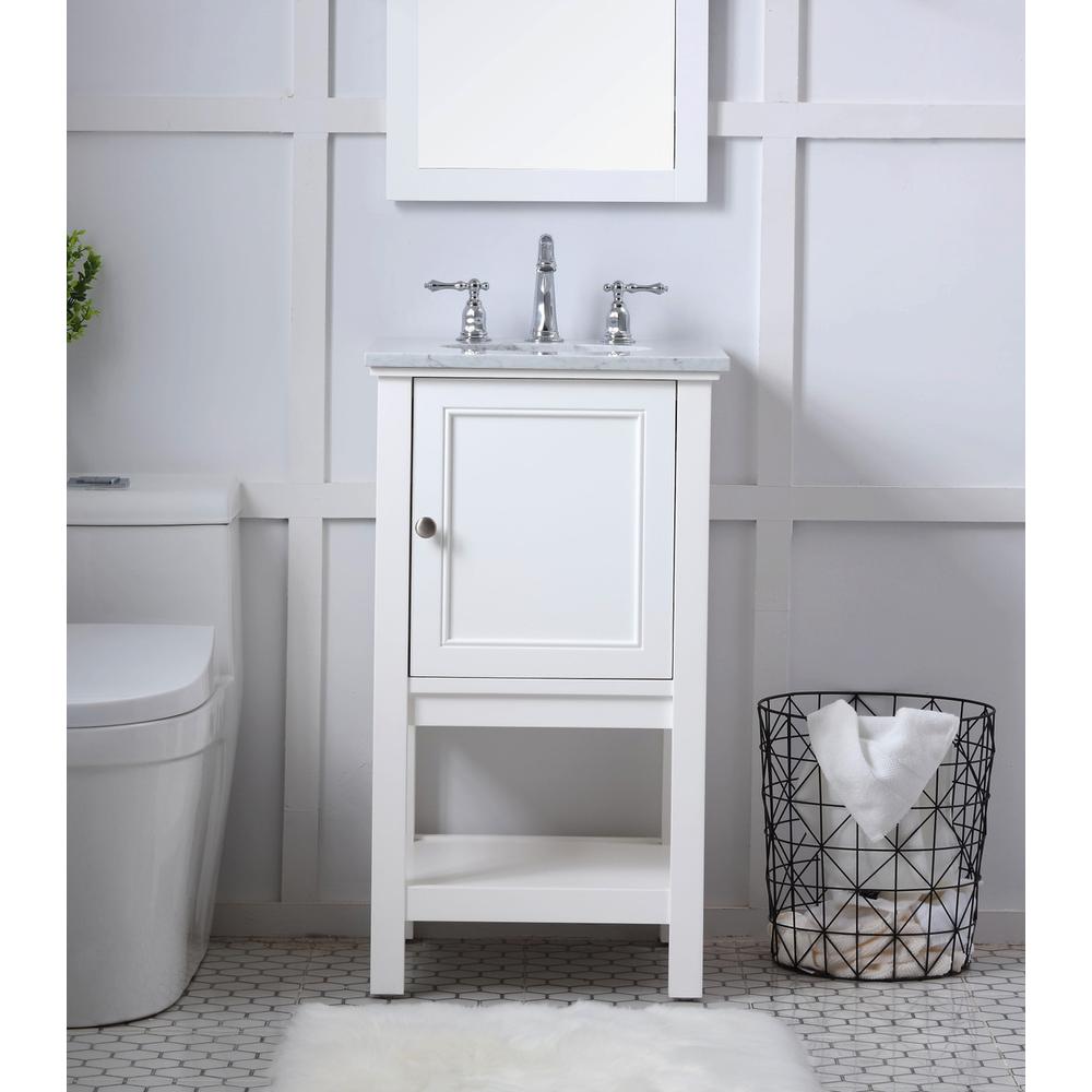 19 In. Single Bathroom Vanity Set In White. Picture 14