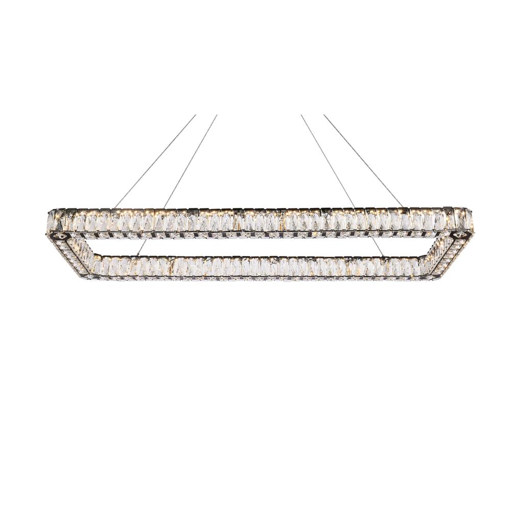 Monroe 50 Inch Led Single Rectangle Pendant In Black. Picture 2