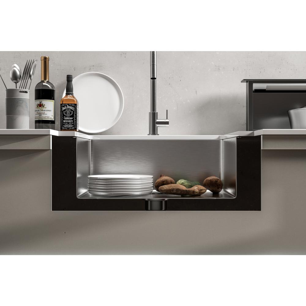 Stainless Steel Undermount Kitchen Sink L23'' X W18'' X H10". Picture 5
