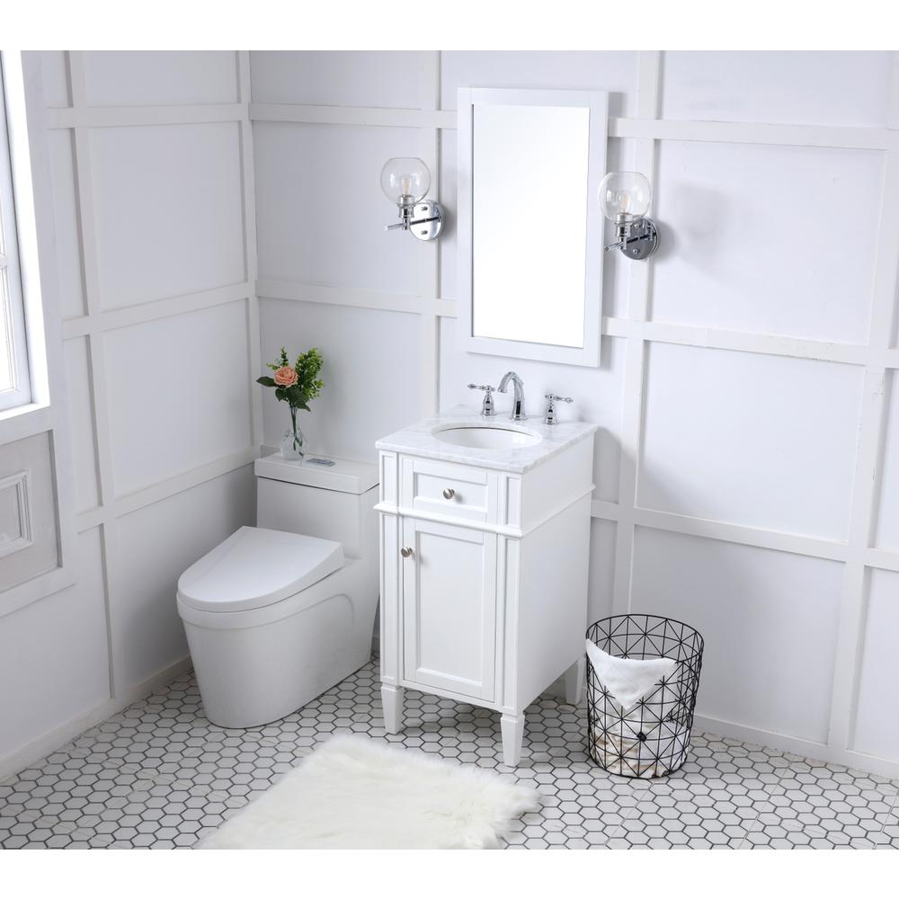 18 In. Single Bathroom Vanity Set In White. Picture 11