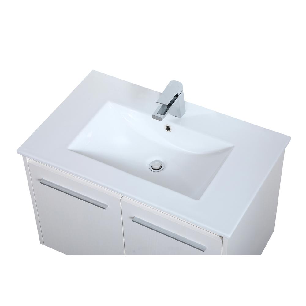 30 Inch  Single Bathroom Floating Vanity In White. Picture 9