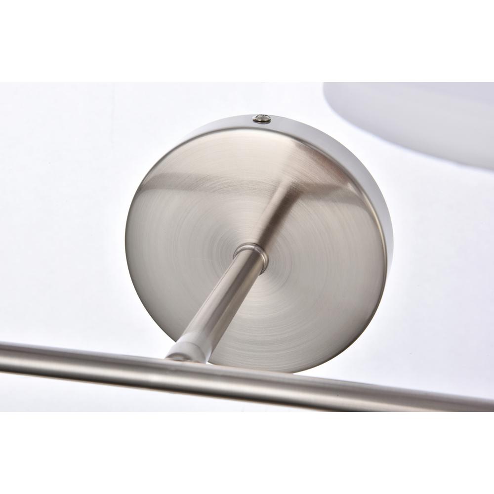 Bethany 2 Lights Bath Sconce In Satin Nickel With White Fabric Shade. Picture 3