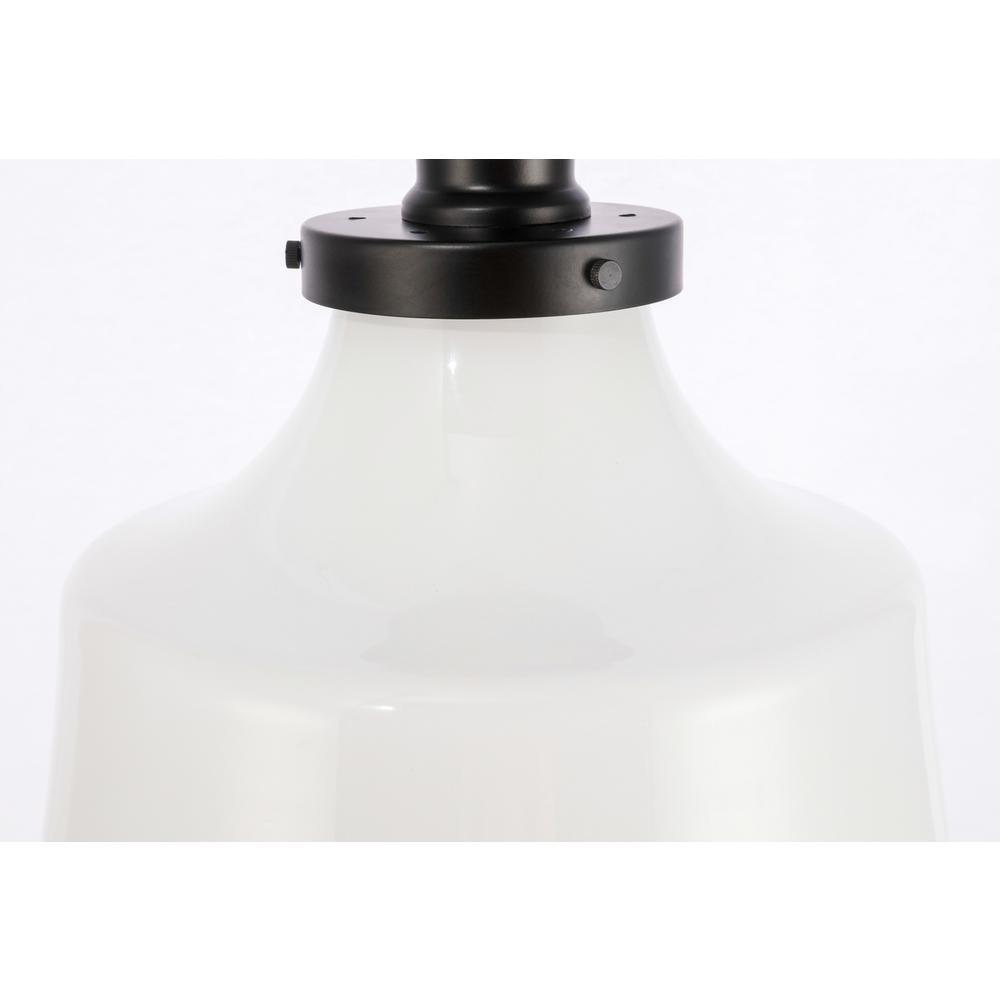 Lyle 1 Light Black And Frosted White Glass Flush Mount. Picture 8