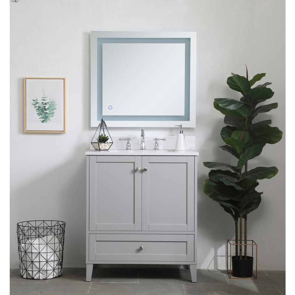 30 Inch Single Bathroom Vanity In Grey With Backsplash. Picture 6