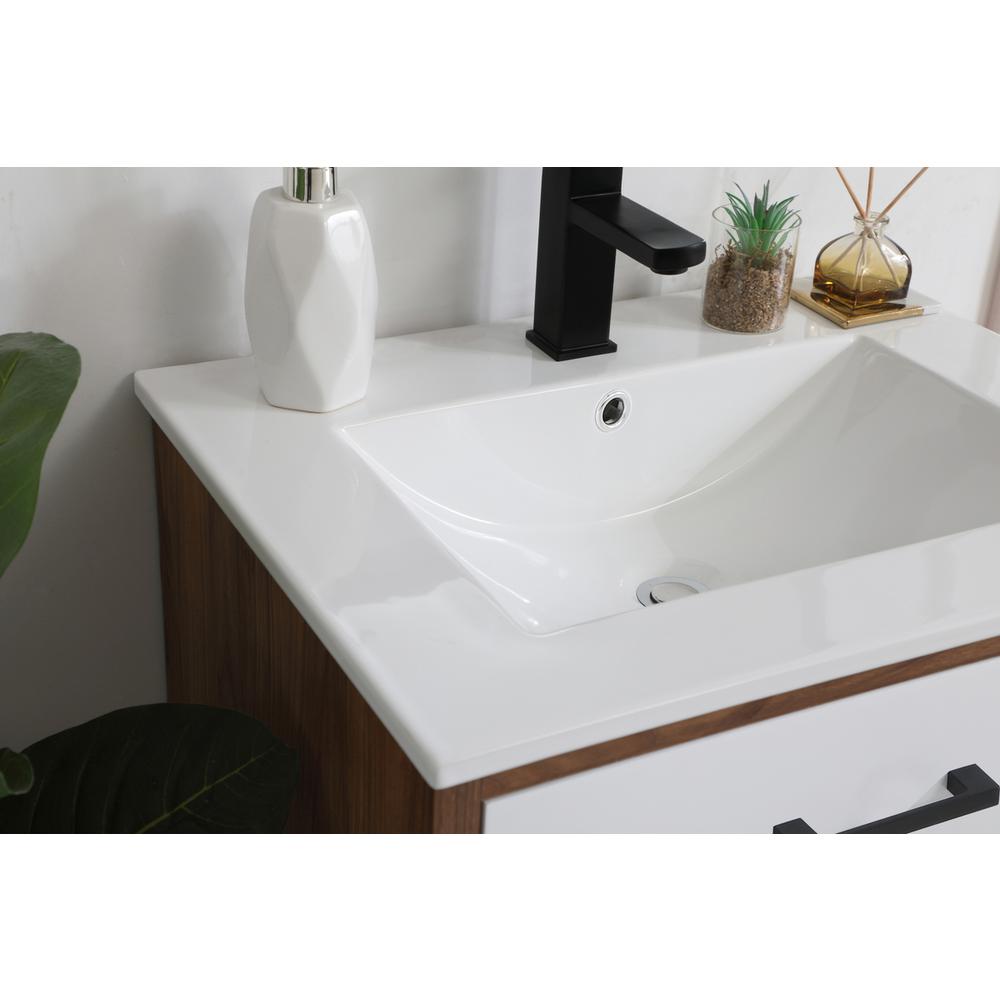 24 Inch Bathroom Vanity In Matte White. Picture 4